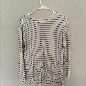 BP Cream and Black Striped Long Sleeve Tee